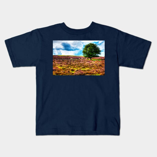 The Yorkshire Moors Sheep On The Purple Heather Kids T-Shirt by tommysphotos